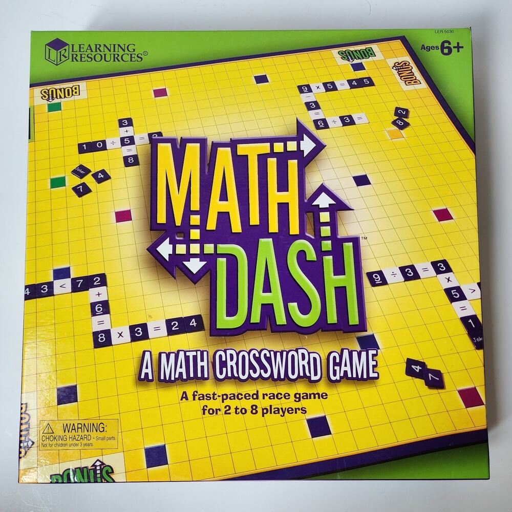 Math Dash Board Game Fast Math Crossword 2-8 Players LER 5030 Learning Resources